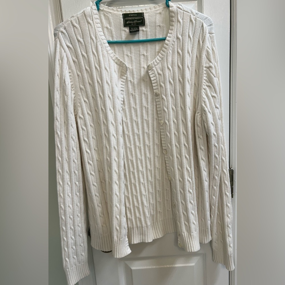 Eddie Bauer Women's Cream / Off white Cardigan-Sweater
